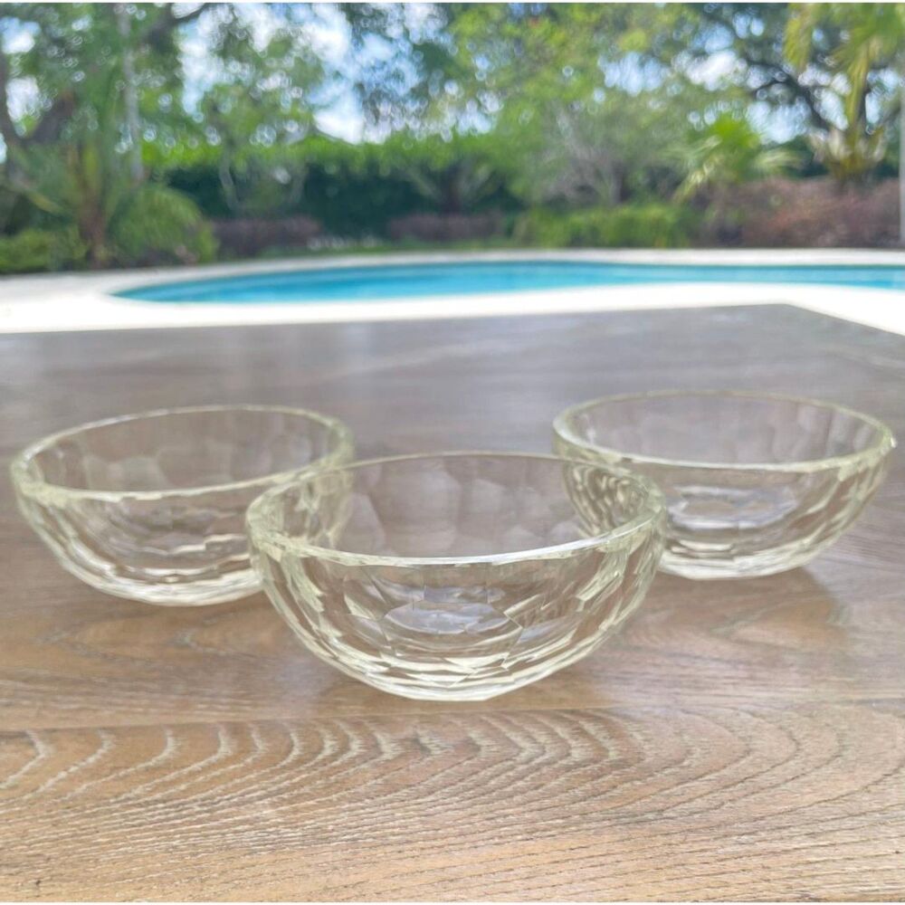 3 Vintage OLEG CASSINI Crystal Bowls